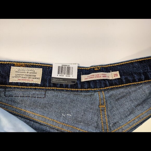 LEVIS Womens Jeans 70s High Rise Slim Straight Leg Dark Blue 29x29 NEW WITH TAGS - Picture 8 of 14